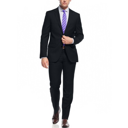 Two Button Slim Fit Working Holes Night Navy by Nicoletti